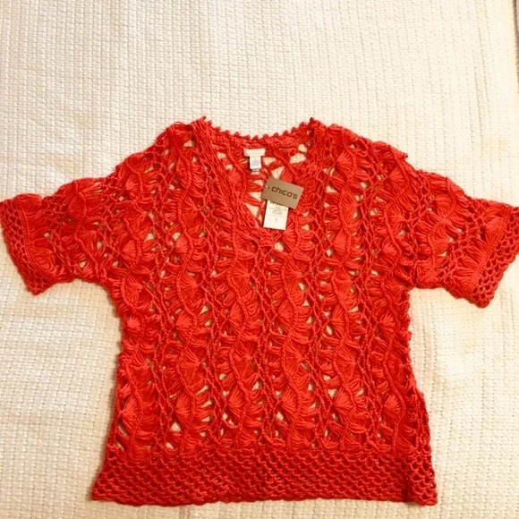 Chico’s Kenzie Macrame size 1 beach cover up - Picture 3 of 7